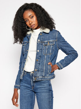 Lee Lee Kurtka jeansowa Sherpa Rider L54VPOAV 112112983 Granatowy Regular Fit
