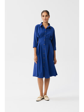 Stylove Stylove Košilové šaty S351 Modrá Modern Fit