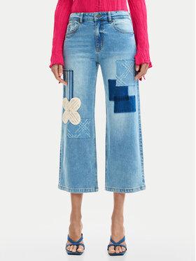 Desigual Desigual Jeansy Patch Crochet 26SWDD24 Kolorowy Straight Fit