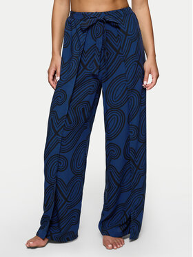 Triumph Triumph Pantaloni din material Beach MyWear 10222189 Bleumarin Wide Leg