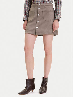 ONLY ONLY Spódnica z imitacji skóry Amazing 15351289 Beżowy Slim Fit