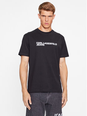 Karl Lagerfeld Jeans Karl Lagerfeld Jeans Marškinėliai 235D1707 Juoda Regular Fit