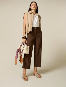 Oltre Oltre Spodnie materiałowe P0ROR109326N0Z2 Brązowy Regular Fit