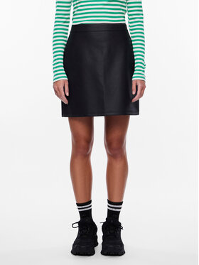 Pieces Pieces Suknja od imitacije kože 17140265 Crna Regular Fit