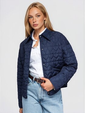 Ombre Ombre Kurtka przejściowa OW-JT-E0018 Granatowy Regular Fit