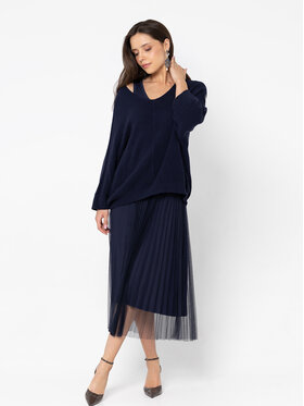 Miss LK Miss LK Sukienka codzienna MISSLKSS Granatowy Loose Fit