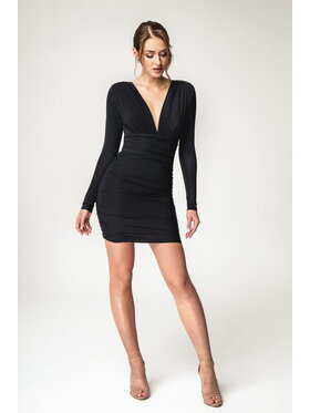 Aurora Aurora Koktejlové šaty Adria Černá Slim Fit