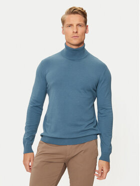 Sisley Sisley Bluză cu gât 10F2S2244 Albastru Slim Fit