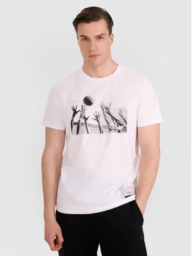 4F 4F Φανελάκι κολύμβησης 4FRAW25TTSHM3319-10S Λευκό Regular Fit