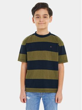 Tommy Hilfiger Tommy Hilfiger T-Shirt Rugby Varsity KB0KB08578 S Zielony Regular Fit