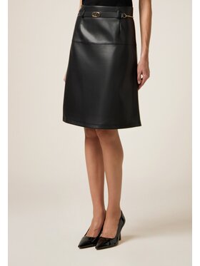 Oltre Oltre Spódnica midi 1302R001534N033 Czarny A-Line Fit