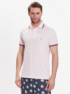Tommy Hilfiger Tommy Hilfiger Тениска с яка и копчета 1985 MW0MW30750 Розов Slim Fit