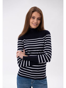 Volcano Volcano Sweter S-JANE Granatowy Regular Fit