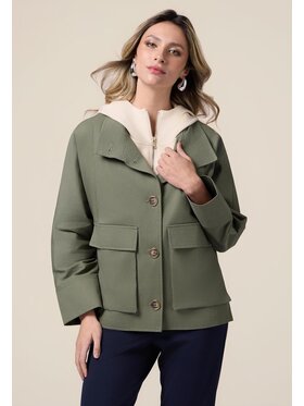 Oltre Oltre Płaszcz 0043J000081N0Z5 Zielony Boxy Fit