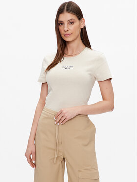 Calvin Klein Jeans Calvin Klein Jeans Тишърт J20J220720 Бежов Regular Fit