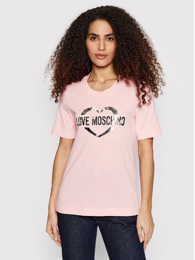 LOVE MOSCHINO LOVE MOSCHINO T-Shirt W4F153NM3876 Różowy Regular FIt