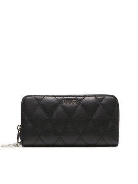 Liu Jo Liu Jo Голям дамски портфейл Ecs Xl Zip Around AF3362 E0426 Черен