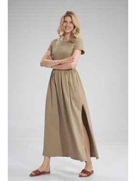 FIGL FIGL Sukienka M787 Beżowy Regular Fit