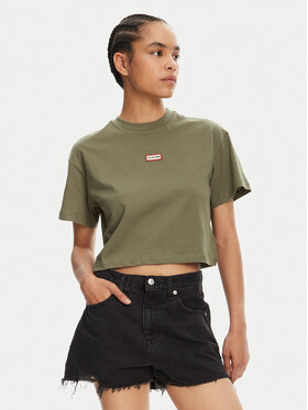 Hunter Hunter Póló Abby HARW0059251 Khaki Boxy Fit