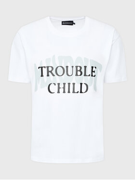 Mindout Mindout T-shirt Unisex Trouble Child Bijela Oversize