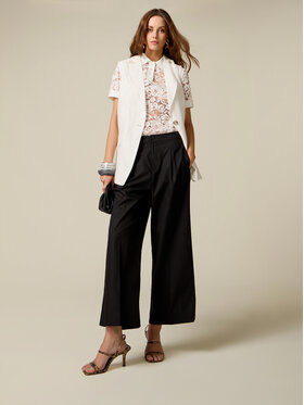 Oltre Oltre Spodnie materiałowe P023R008886N033 Czarny Baggy Fit
