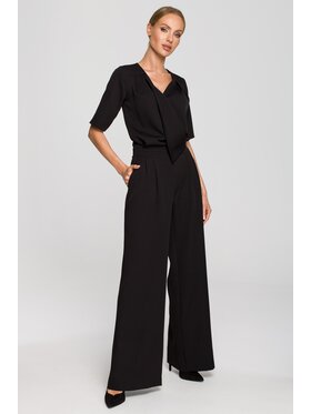 Made of Emotion Made of Emotion Kombinezon M703 Czarny Wide Leg