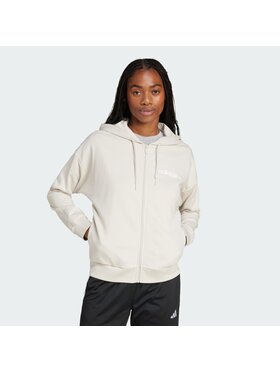 adidas adidas Bluza Essentials Linear Full-Zip Beżowy Regular Fit