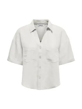 ONLY ONLY Camicia Camicia onlwindy life ss linen Bianco Regular Fit
