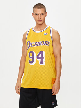 DC DC Tank top marškinėliai Showtime Jersey ADYKT03229 Geltona Regular Fit