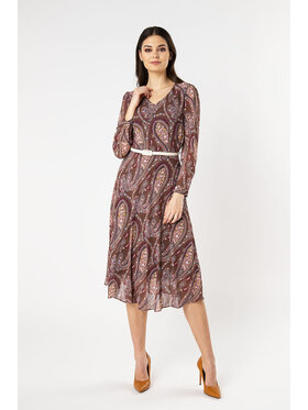 QUIOSQUE QUIOSQUE Sukienka codzienna MISS PAISLAY DRESS Brązowy Regular Fit