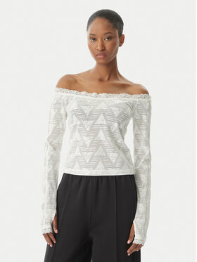 adidas adidas Blusa Lace Bardot KE3458 Bianco Slim Fit