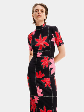 Desigual Desigual Letné šaty Quebec 24SWVK40 Čierna Regular Fit