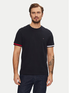 Tommy Hilfiger Tommy Hilfiger Tričko Global Stripe MW0MW38078 Tmavomodrá Regular Fit