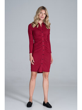 FIGL FIGL Sukienka M824 Czerwony Slim Fit