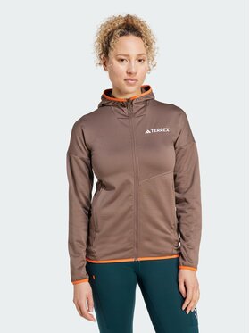 adidas adidas Bluza techniczna Terrex Xperior Climawarm Light Fleece Brązowy Slim Fit