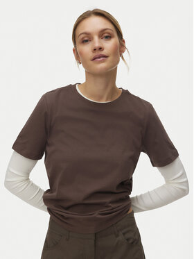 Vero Moda Vero Moda Tričko Paulina 10316991 Hnedá Regular Fit