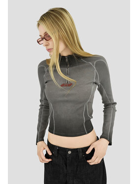 2005 2005 Longsleeve Quarter-Zip Women Szary Slim Fit