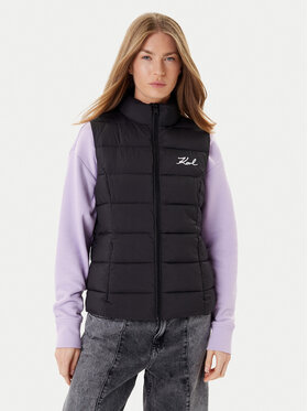 KARL LAGERFELD KARL LAGERFELD Bezrękawnik A1W15048 Czarny Regular Fit