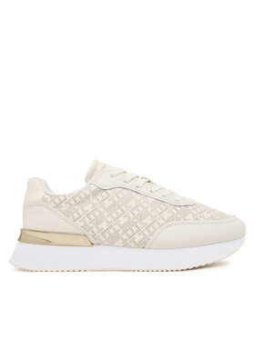 Tommy Hilfiger Tommy Hilfiger Laisvalaikio batai Chic Monogram Runner FW0FW09051 Écru