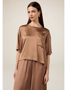 Oltre Oltre Bluzka 2491J000734N012 Brązowy Boxy Fit