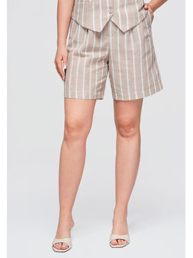 Ombre Ombre Szorty materiałowe OW-ST-E0017 Beżowy Relaxed Fit