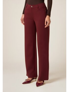 Oltre Oltre Pantaloni di tessuto P829J002386N036 Bordeaux Baggy Fit