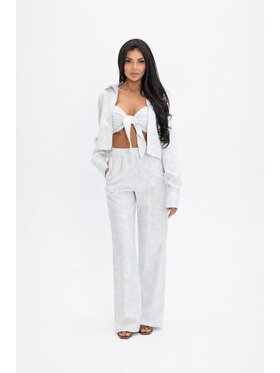 Love Saints Love Saints Komplet bluzka i spodnie L26LF-KE-K01 Biały Slim Fit