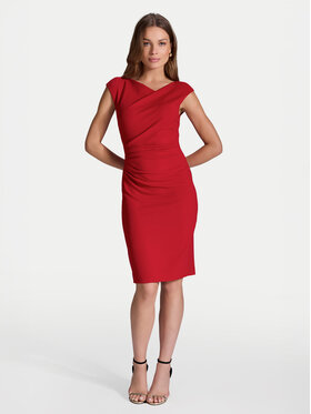 Swing Swing Kokteilinė suknelė 5AI16700 Raudona Slim Fit