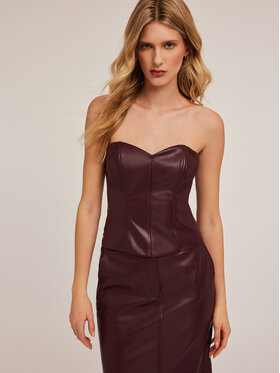 Motivi Motivi Top D699Q000414N036 Bordowy Slim Fit