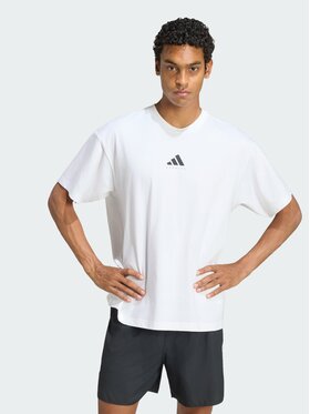 adidas adidas Koszulka techniczna 168665 Biały Loose Fit