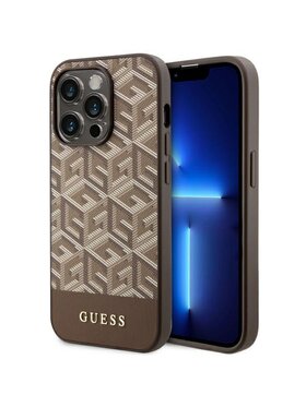 Guess Guess Etui na telefon iPhone 14 Pro Brązowy