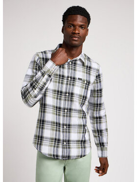 Lee Lee Koszula LEESURE SHIRT Zielony Regular Fit
