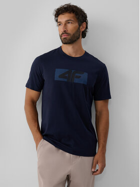 4F 4F T-Shirt COMMERCIAL Granatowy Regular Fit