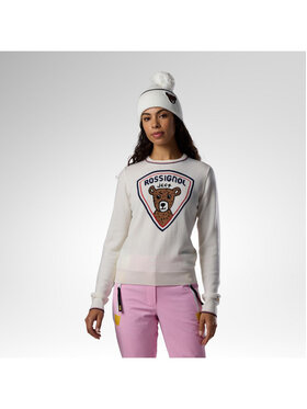 Rossignol Rossignol Sweter W Jcc Crew Sweater Biały Slim Fit
